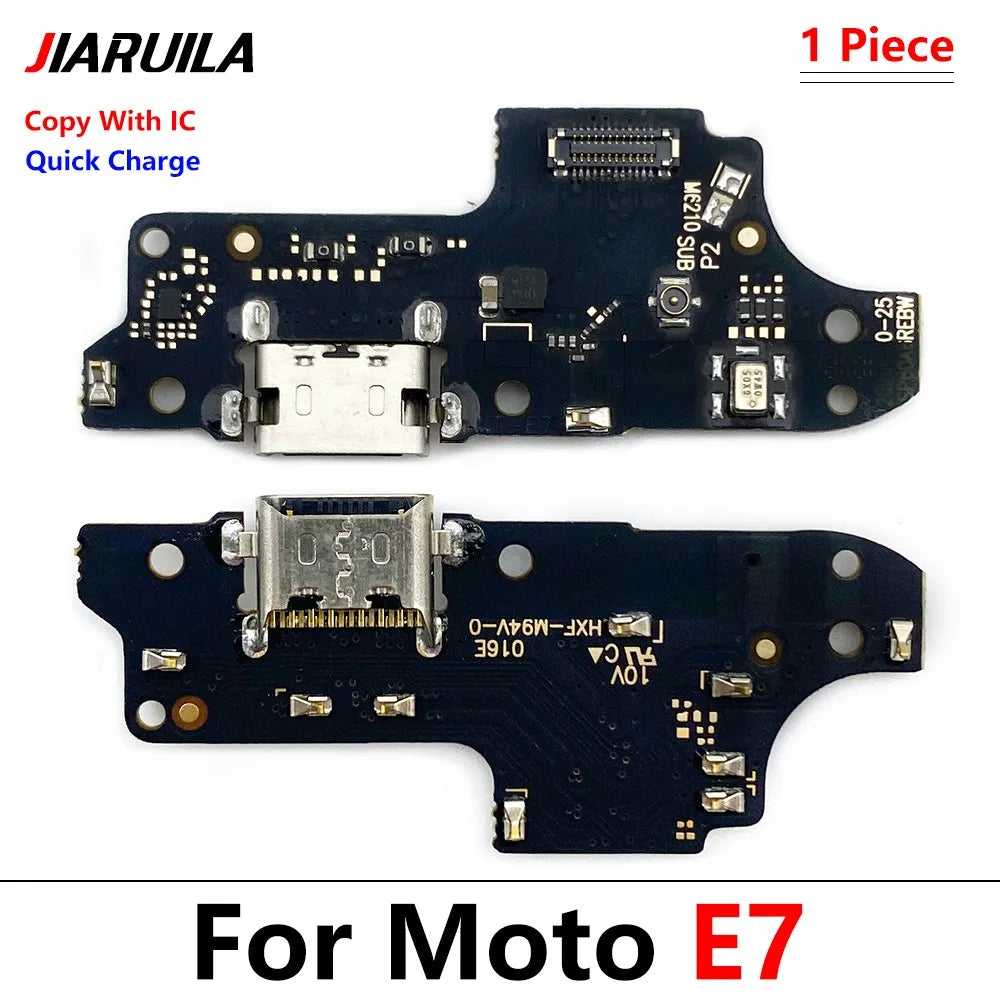 10Pcs, USB Charging Board Connector Port Dock Flex Cable For Moto E20 E30 E22 E13 E14 E32 E5 E6 E6s E6i E7i E7 Plus Power Play Motorola phone repair parts