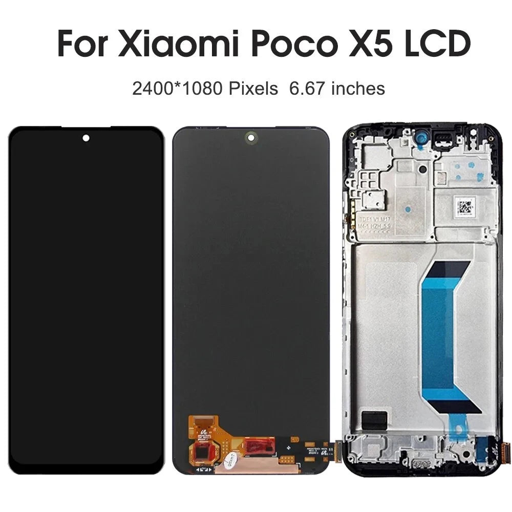 Screen for Xiaomi Poco X5 Lcd Display + Touch Screen Digitizer with Frame for Poco X5 22111317PG 22111317PI Screen Replacement Xiaomi phone repair parts