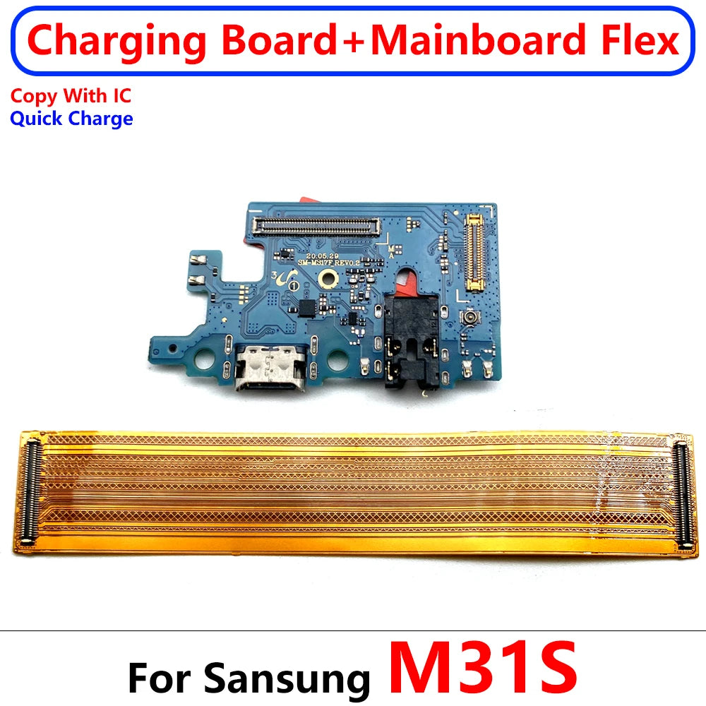 For Samsung M22 M31S M32 M51 M52 M10 M20 M30 M30s M21 M62 M53 5G USB Charge Port Dock Connector Charging Main Board Flex Cable Samsung phone repair parts