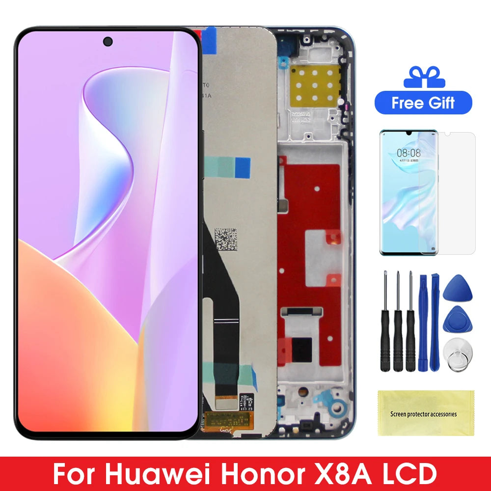 6.7'' For Honor X8a LCD CRT-LX1 CRT-LX2 CRT-LX3 Display With FrameTouch Screen Digitizer Assembly for honor x8a  LCD Screen Honor phone repair parts