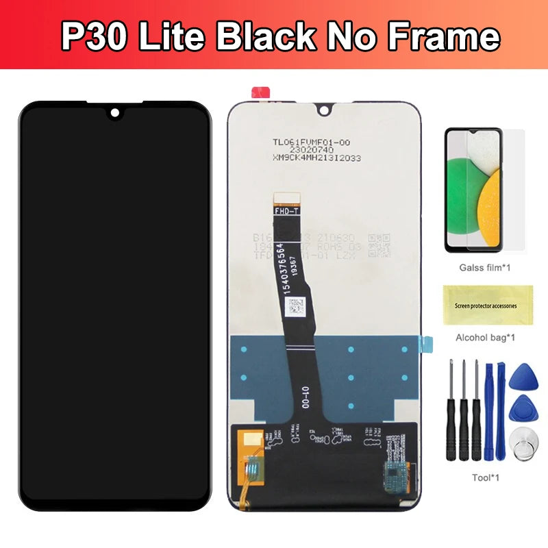 P30 Lite Display Screen with Frame, for Huawei P30 lite MAR-L01A MAR-L21A Lcd Display Digital Touch Screen for Huawei P30 lite HUAWEI phone repair parts