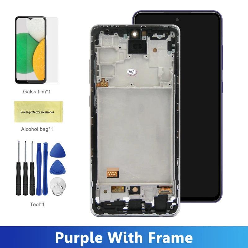 tft Screen for Samsung Galaxy A72 A725F A725F/DS Lcd Display Digital Touch Screen with Frame for Samsung A72 Screen Assembly Samsung phone repair parts