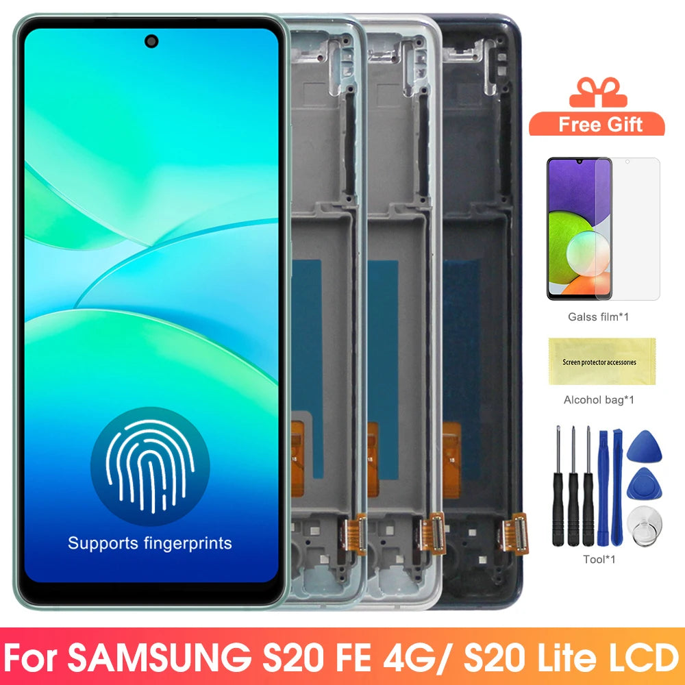 OLED Screen for Samsung Galaxy S20 FE G781 G780F LCD Display Digital Touch Screen with Frame for Samsung Galaxy S20 Lite Samsung phone repair parts