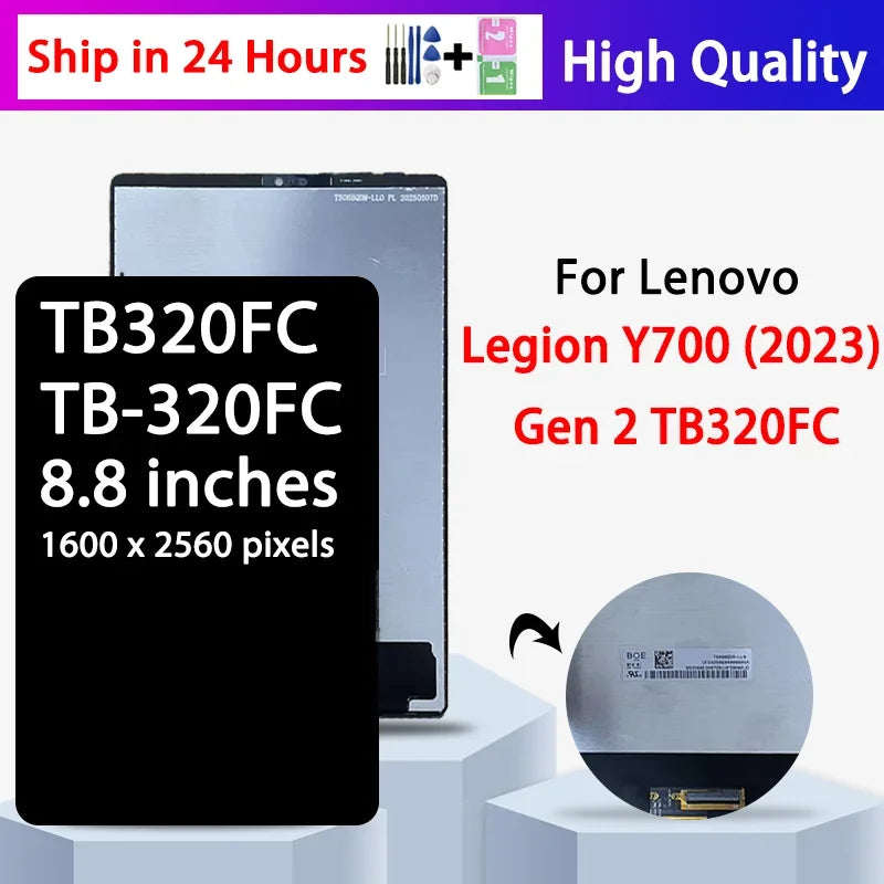8.8“”New For Lenovo Legion Y700 2023 Gen 2 LCD Display Touch Screen Digitizer Assembly TB320FC TB-320FC Display Replacement Tablet repair parts