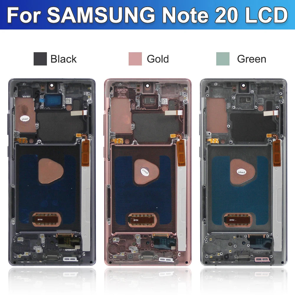 Note20 Screen for Samsung Galaxy Note 20 N980F Lcd Display + Touch Screen with Frame Assembly Support S Pen Fingerprint Read Samsung phone repair parts