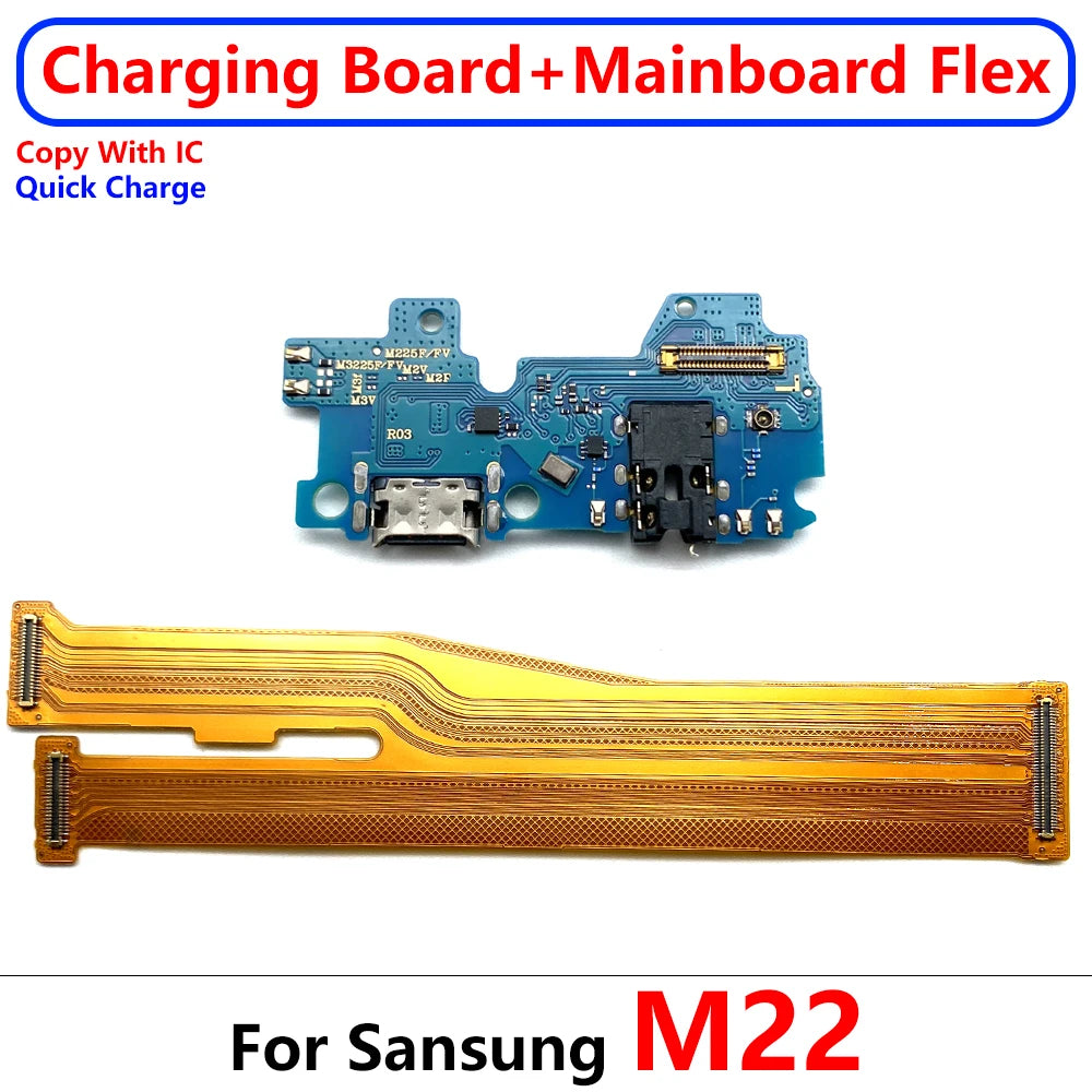 For Samsung M22 M31S M32 M51 M52 M10 M20 M30 M30s M21 M62 M53 5G USB Charge Port Dock Connector Charging Main Board Flex Cable Samsung phone repair parts