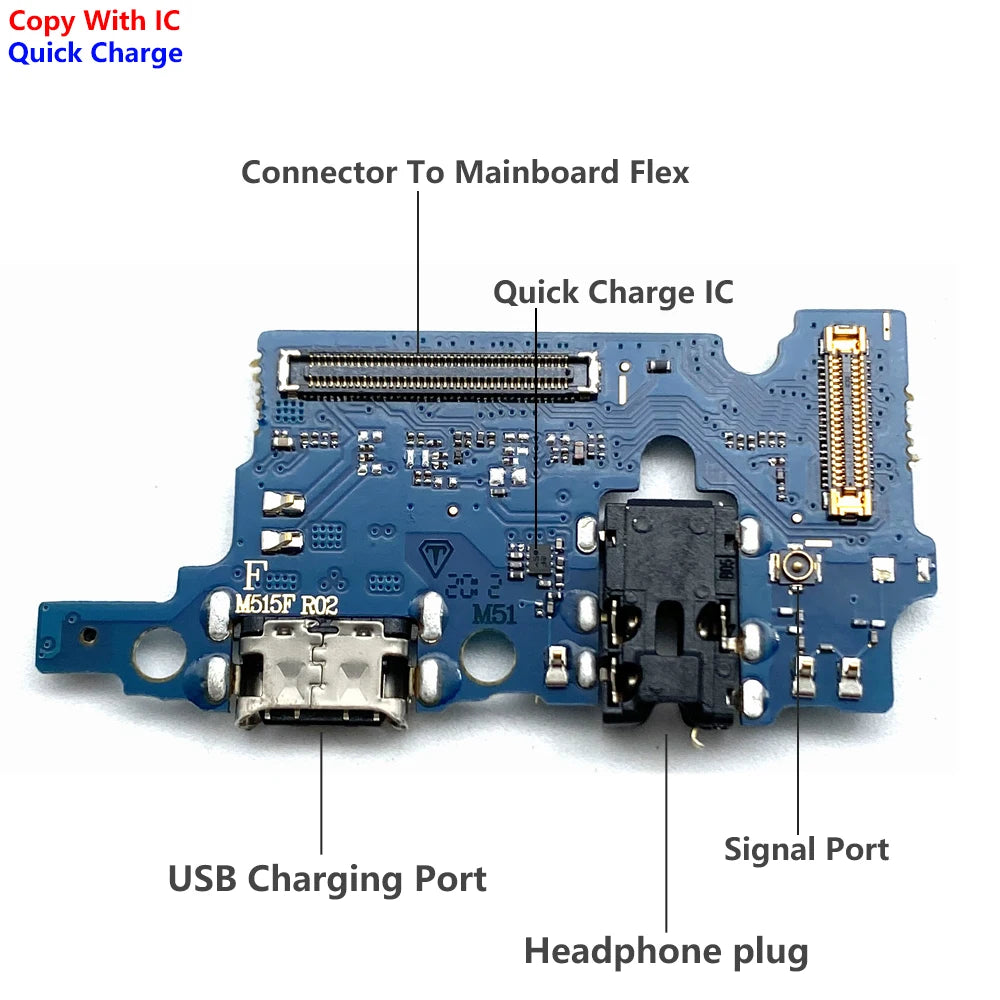 For Samsung M22 M31S M32 M51 M52 M10 M20 M30 M30s M21 M62 M53 5G USB Charge Port Dock Connector Charging Main Board Flex Cable Samsung phone repair parts