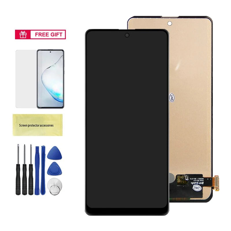Super AMOLED A71 Screen, for Samsung Galaxy A71 A715 A715F A715FD LCD Display Digital Touch Screen with Frame Replacement Samsung phone repair parts