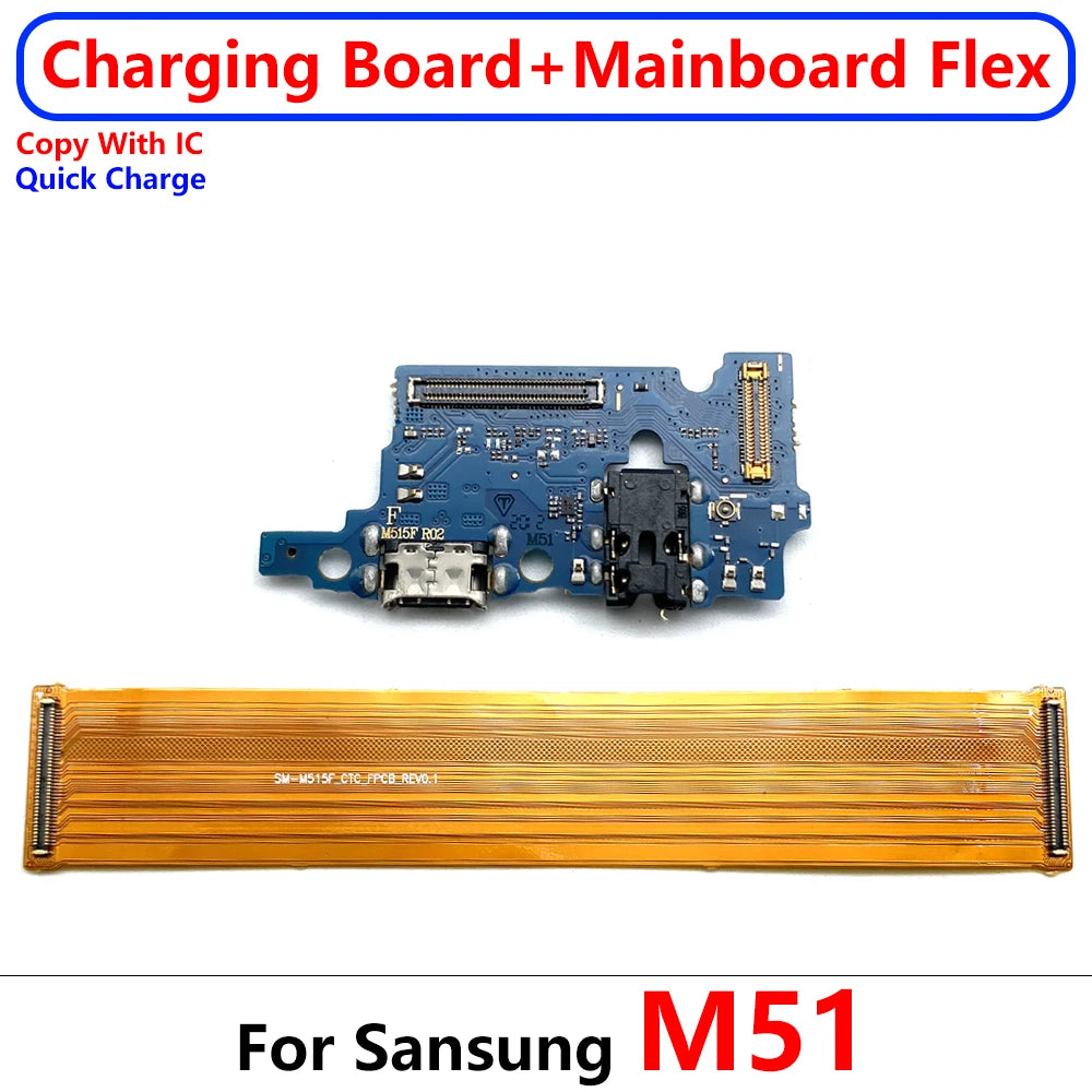 For Samsung M22 M31S M32 M51 M52 M10 M20 M30 M30s M21 M62 M53 5G USB Charge Port Dock Connector Charging Main Board Flex Cable Samsung phone repair parts