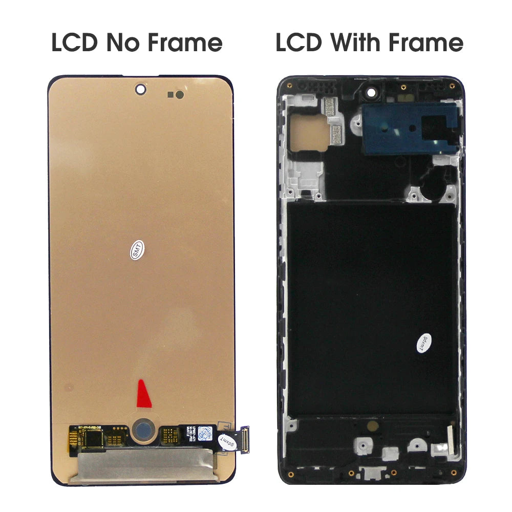 Super AMOLED A71 Screen, for Samsung Galaxy A71 A715 A715F A715FD LCD Display Digital Touch Screen with Frame Replacement Samsung phone repair parts