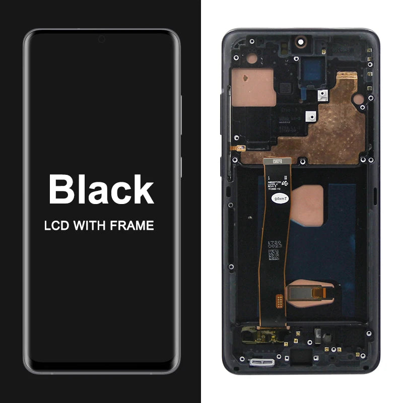 AMOLED S20 Ultra Screen With Frame, for Samsung Galaxy S20 Ultra G988B G988B/DS Lcd Display Digital Touch Screen Assembly Samsung phone repair parts