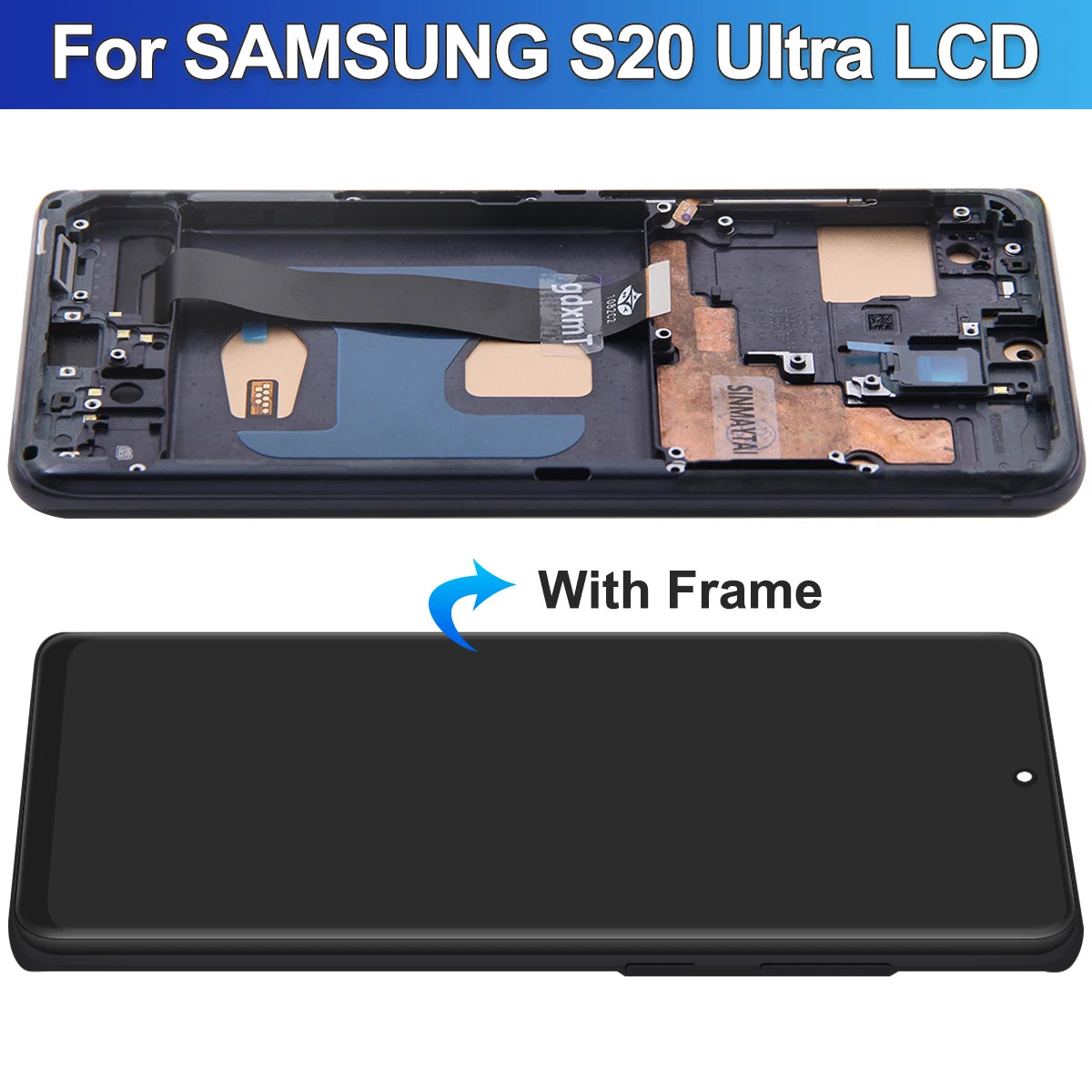 TFT S20 Ultra Screen With Frame for Samsung Galaxy S20 Ultra G988B G988B/DS Lcd Display Digital Touch Screen Assembly Samsung phone repair parts