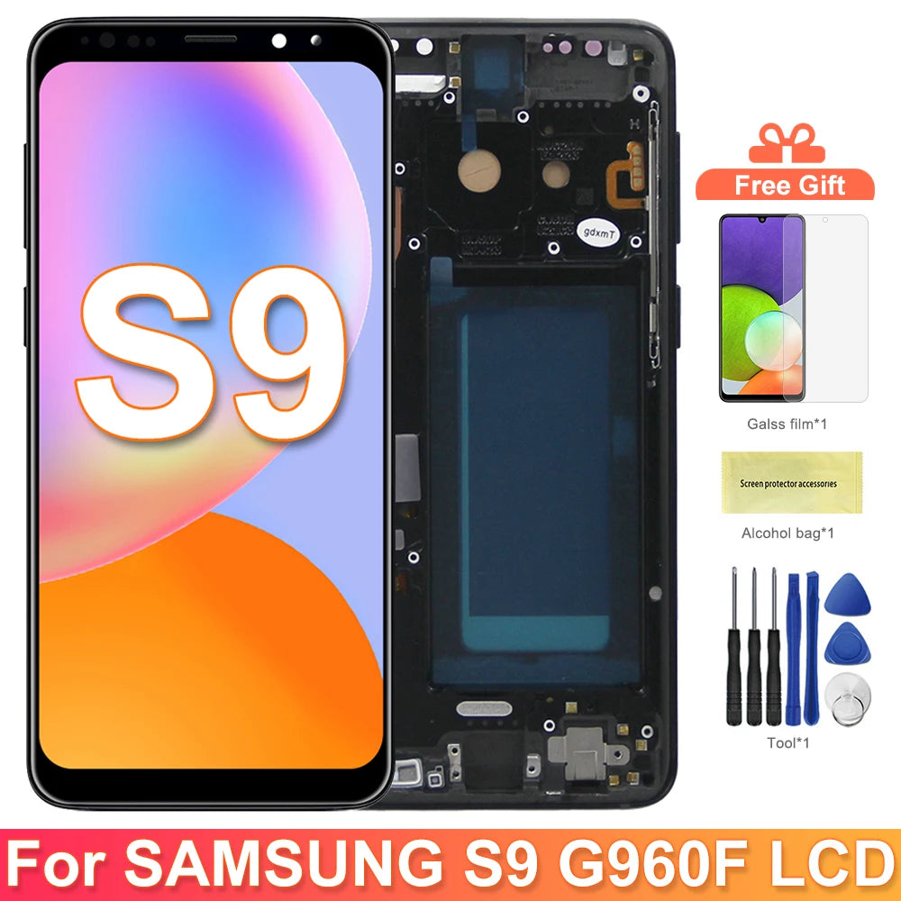 TFT S9 Display Screen for Samsung Galaxy S9 G960F G960F/DS Lcd Display Digital Touch Screen with Frame Assembly Replacement Part Samsung phone repair parts