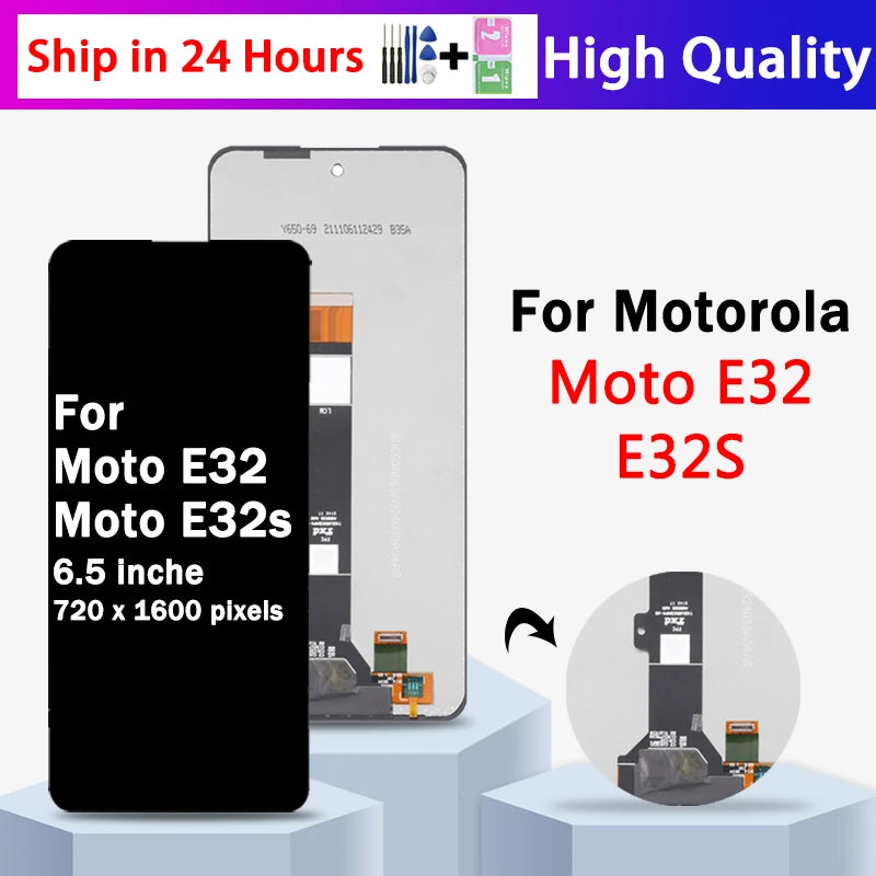 6.5'' High Quality For Moto E32 LCD Screen Display with Touch Digitizer Assembly for Motorola E32s LCD E32s Display Frame Motorola phone repair parts