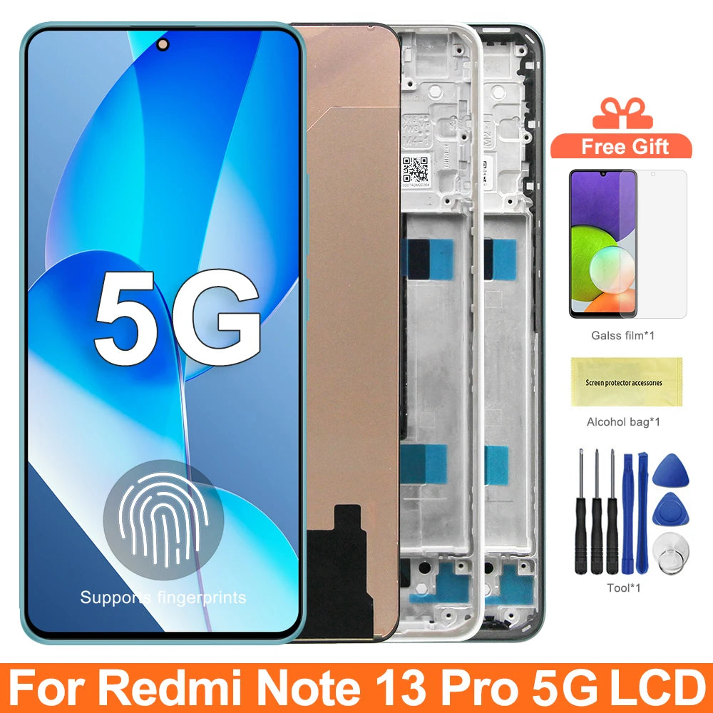 Screen Assembly for Xiaomi Redmi Note 13 Pro 2312DRA50C 2312CRAD3C Lcd Display Digital Touch Screen for Redmi Note 13 Pro 5G Xiaomi phone repair parts