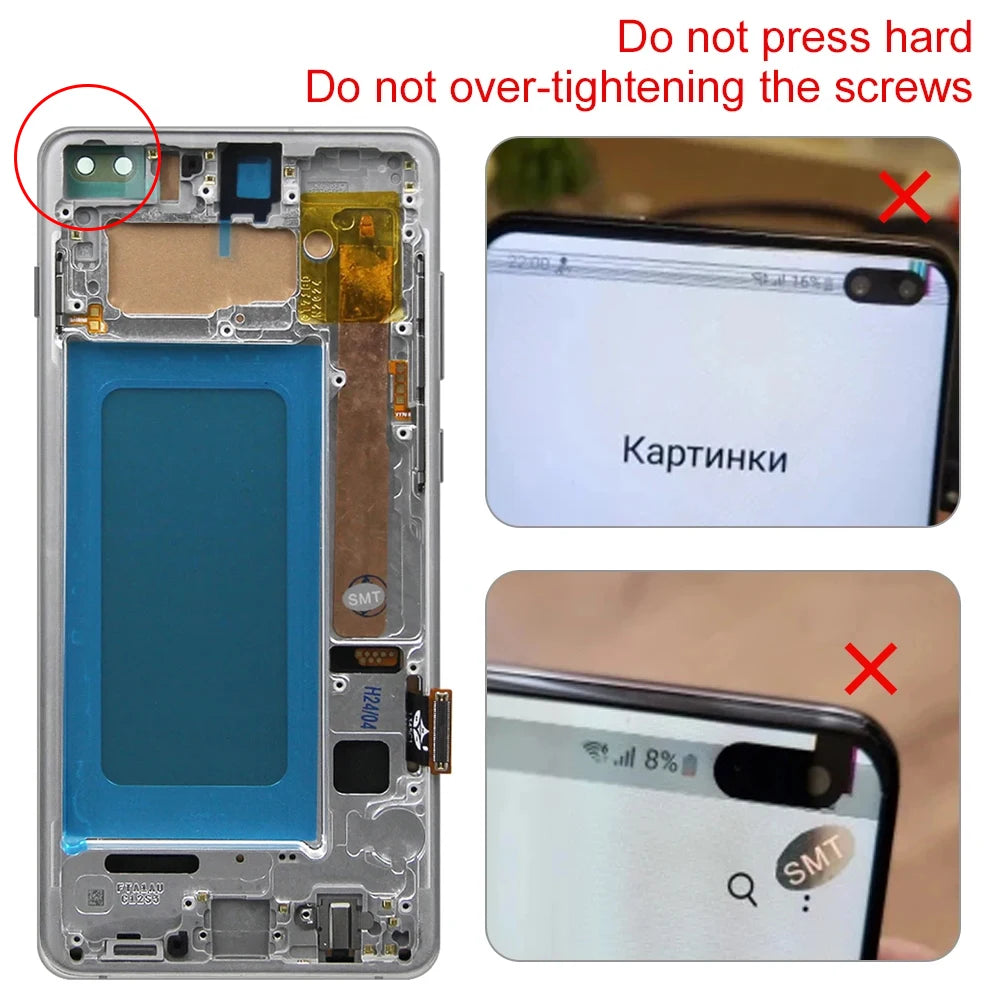 tft S10+ Screen Replacement, for Samsung Galaxy S10 Plus G975F Lcd Display Digital Touch Screen with Frame for Samsung S10 G973F Samsung phone repair parts