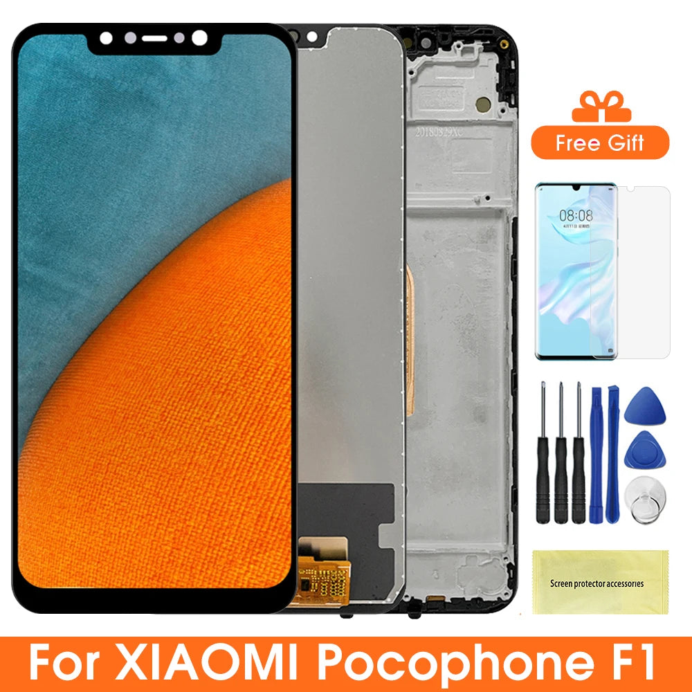 Poco F1 LCD Display Screen for Xiaomi Pocophone F1 Lcd Display Touch Screen Digitizer Assembly for Xiaomi PocophoneF1 PocoF1 Xiaomi phone repair parts