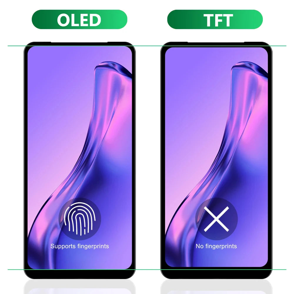 Reno2 F CPH1989 Display Screen, for Oppo Reno2 Z PCKM70 PCKT00 Lcd Display Digital Touch Screen with Frame Assembly Replacement OPPO phone repair parts