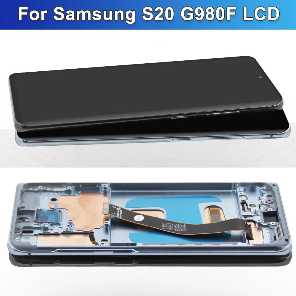 Super Screen S20 4G G980F G980F/DS Display Screen for Samsung Galaxy S20 Lcd Display Digital Touch Screen With Frame Replacement Samsung phone repair parts