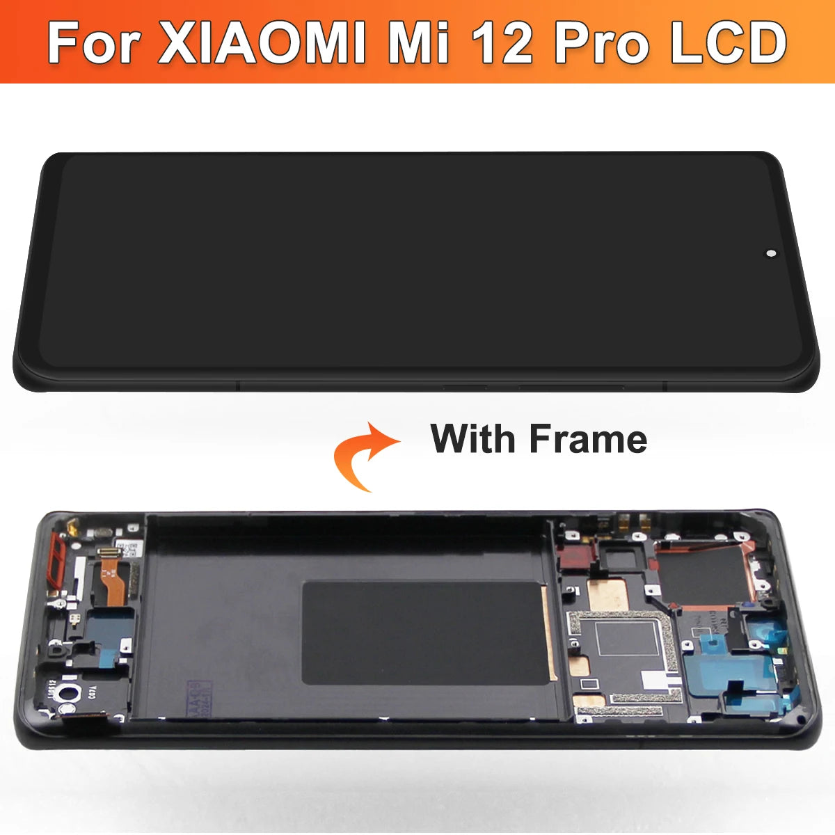 Super AMOLED Mi 12 Pro Screen Replacement for Xiaomi 12 Pro 2201122C 2201122G Lcd Display Touch Screen Digital with Frame Parts Xiaomi phone repair parts