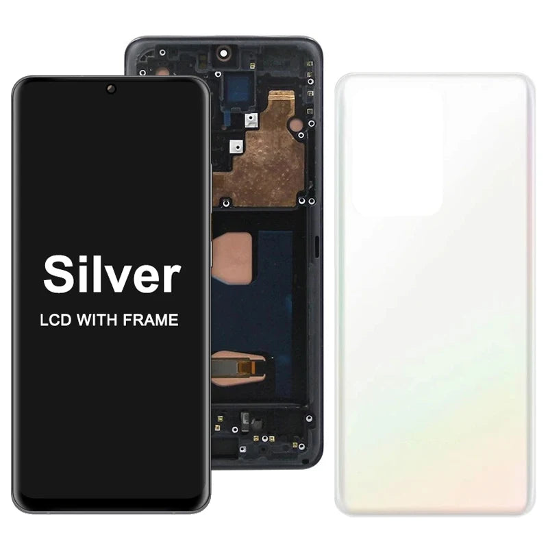 AMOLED S20 Ultra Screen With Frame, for Samsung Galaxy S20 Ultra G988B G988B/DS Lcd Display Digital Touch Screen Assembly Samsung phone repair parts