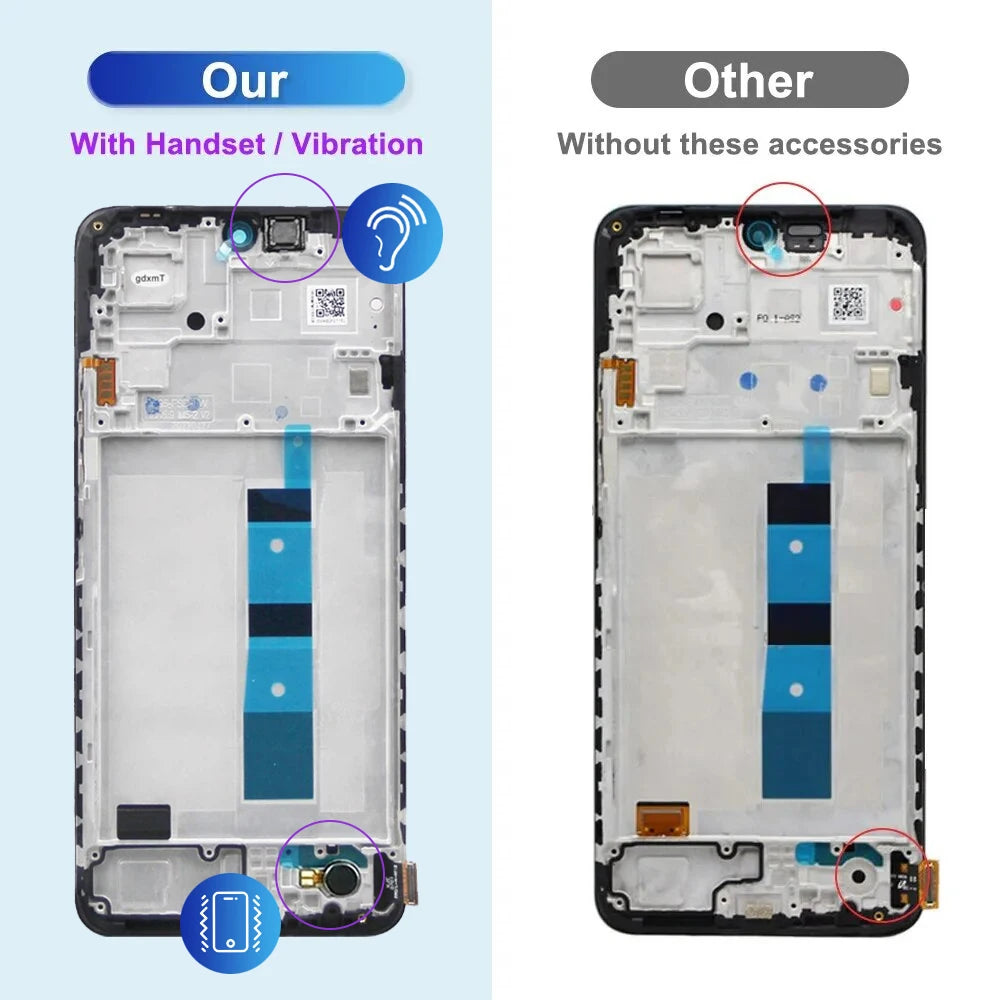 AMOLED Screen for Xiaomi Redmi Note 12 4G 23021RAAEG 23021RAA2Y Lcd Display Digital Touch Screen with Frame for Redmi Note 12 4G Xiaomi phone repair parts