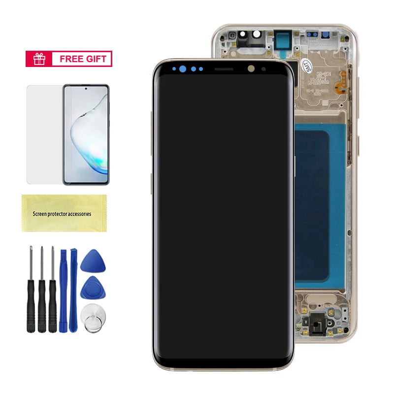 Super AMOLED Screen for Samsung Galaxy S8 Plus Lcd Display Digital Touch Screen with Frame Assembly for Samsung Galaxy S8+ G955F Samsung phone repair parts