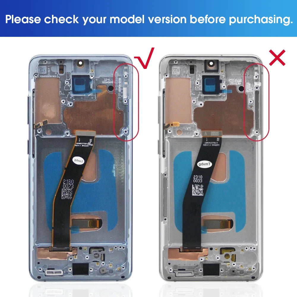 Super Screen S20 4G G980F G980F/DS Display Screen for Samsung Galaxy S20 Lcd Display Digital Touch Screen With Frame Replacement Samsung phone repair parts