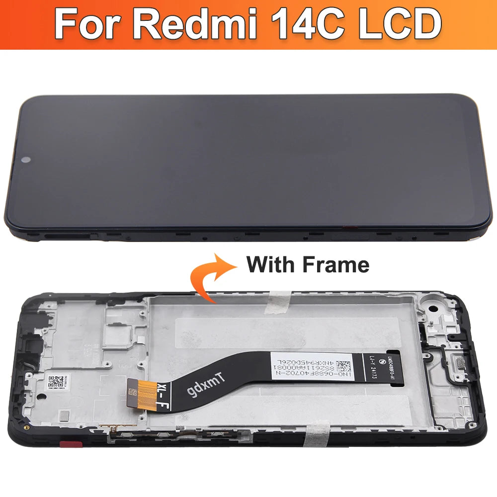 6.88" Screen Assembly for Xiaomi Redmi 14C Lcd Display Digital Touch Screen with Frame for Xiaomi Poco C75  Screen Replacement Xiaomi phone repair parts