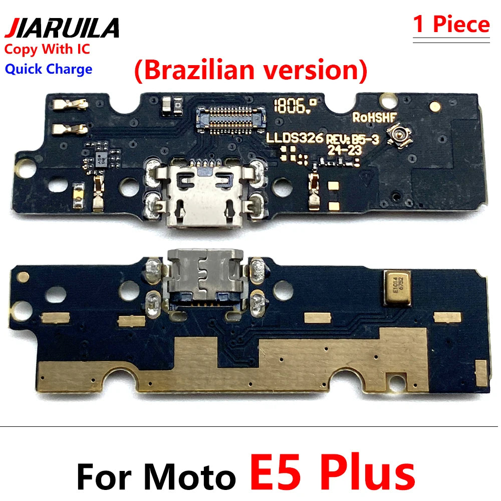 10Pcs, USB Charging Board Connector Port Dock Flex Cable For Moto E20 E30 E22 E13 E14 E32 E5 E6 E6s E6i E7i E7 Plus Power Play Motorola phone repair parts