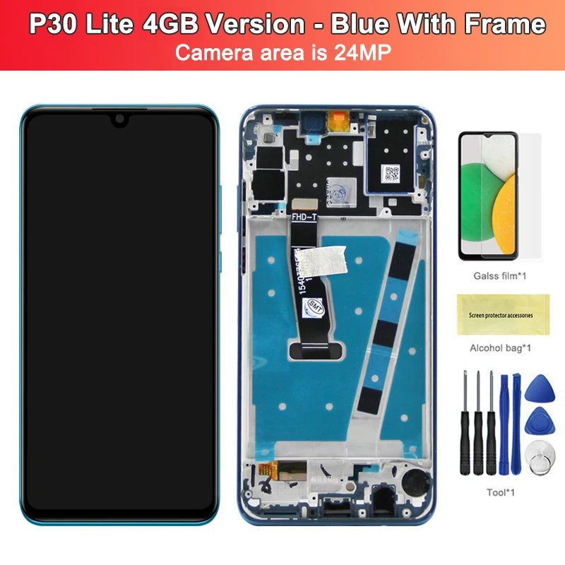 P30 Lite Display Screen with Frame, for Huawei P30 lite MAR-L01A MAR-L21A Lcd Display Digital Touch Screen for Huawei P30 lite HUAWEI phone repair parts