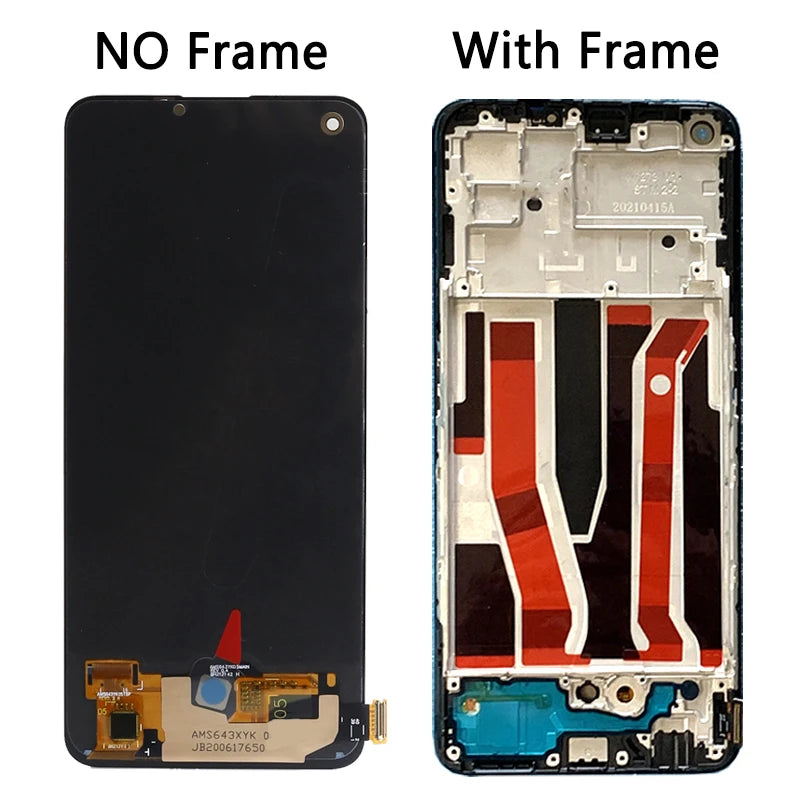 Super AMOLED Reno5Z Display Screen For OPPO Reno5 Z 5G CPH2211 LCD Reno 5Z Display Touch Screen Digitizer Replacement Parts  Oppo phone repair parts