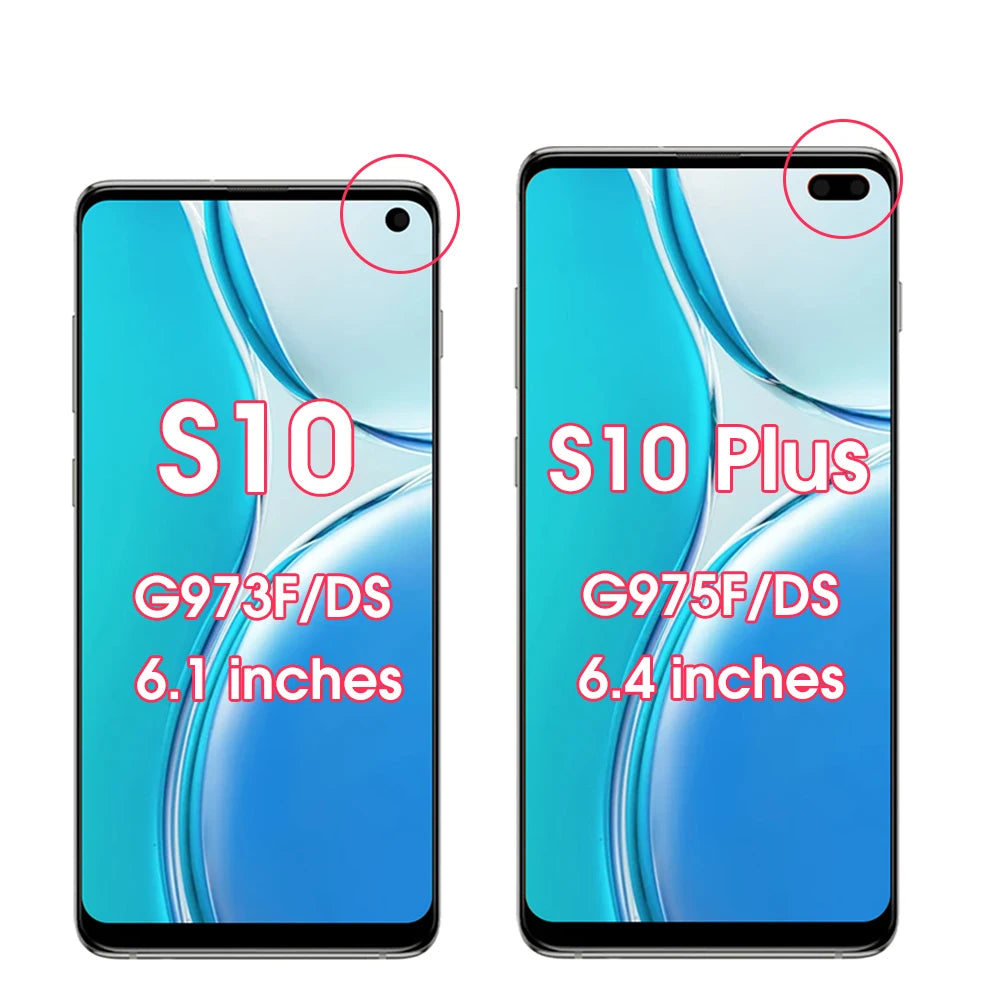 tft S10+ Screen Replacement, for Samsung Galaxy S10 Plus G975F Lcd Display Digital Touch Screen with Frame for Samsung S10 G973F Samsung phone repair parts