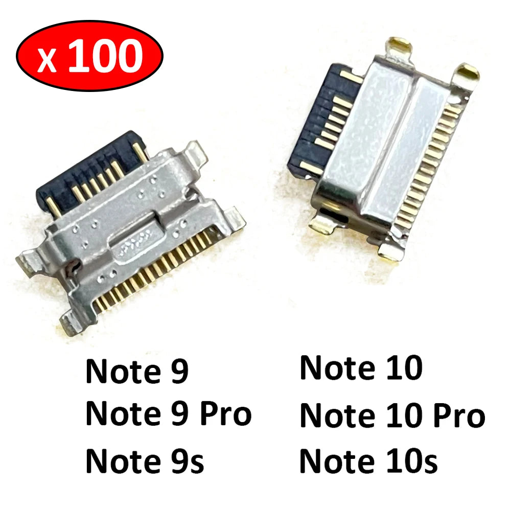 100Pcs, New For Xiaomi Redmi Note 9 9s 10 10s Pro Micro USB Jack Charging Socket Charger Port Plug Dock Connector  Xiaomi  Xiao mi phone repair parts