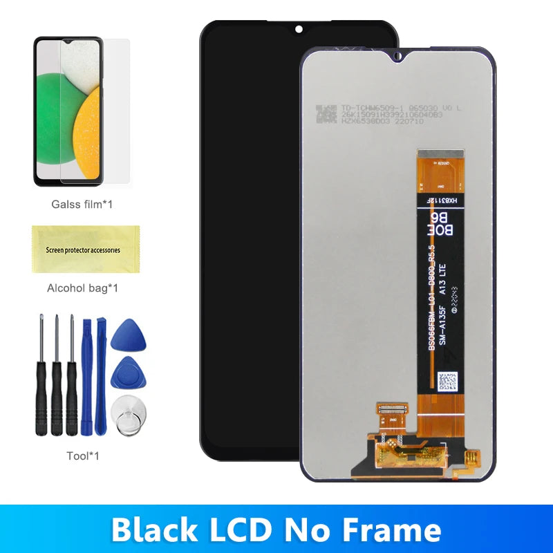 6.6'' A13 Display Screen Replacement, for Samsung Galaxy A13 4G A135 SMA135F A137F Lcd Display Digital Touch Screen with Frame Samsung phone repair parts