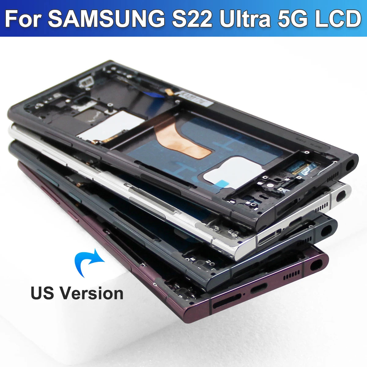 Amoled S22 Ultra Dispaly Screen for Samsung Galaxy S22 Ultra 5G S908B S908B/DS Lcd Display Digital Touch Screen with Fingerprint Samsung phone repair parts