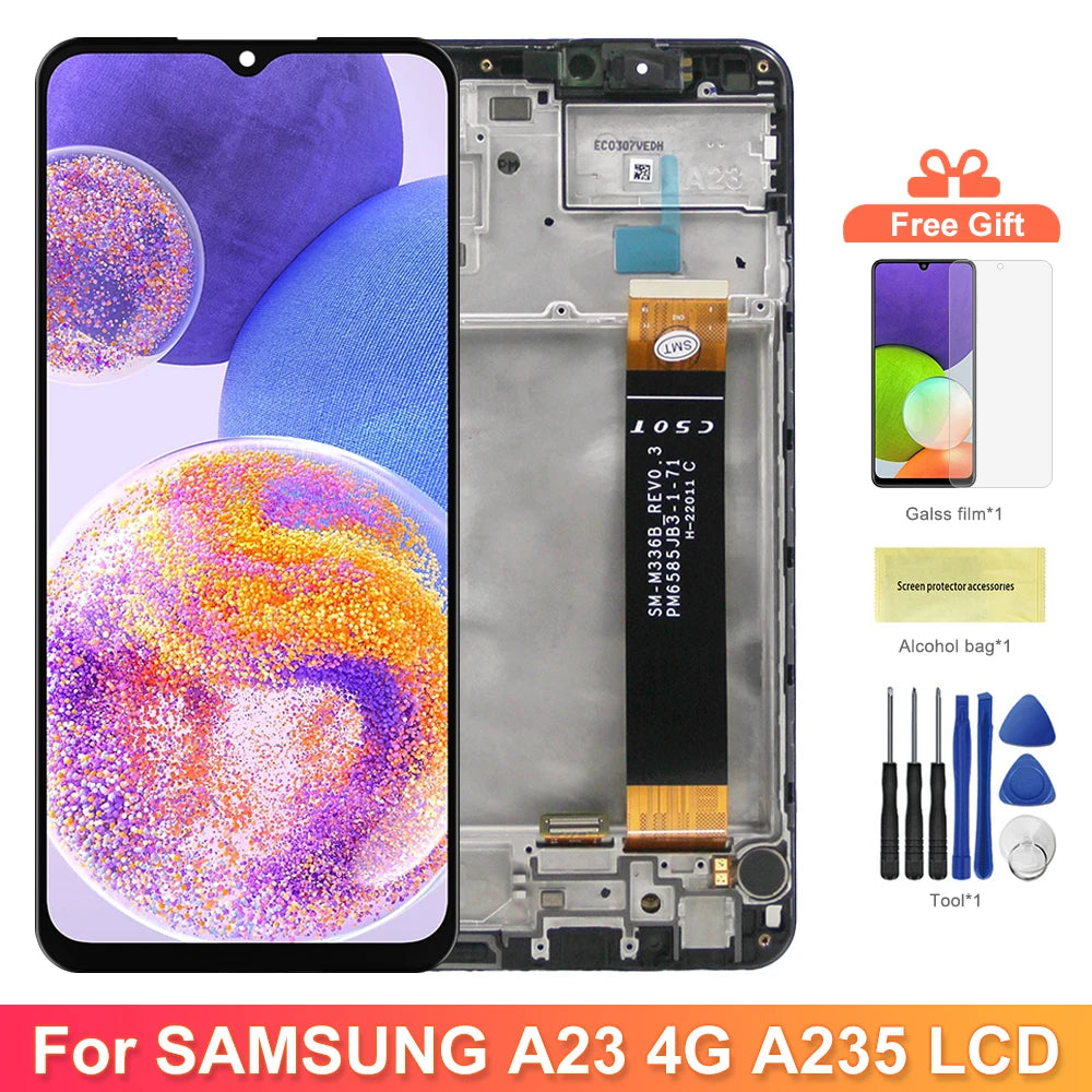 Screen for Samsung Galaxy A23 A235F A235F/DS Lcd Display Digital Touch Screen with Frame for Samsung A23 Screen Replacement Samsung phone repair parts