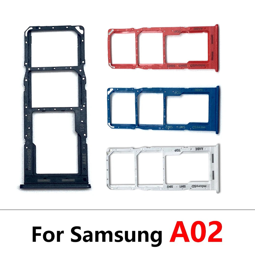 50Pcs, Dual SIM Card Slot SD Card Tray Holder Adapter For Samsung A01 A11 A12 A02 A02s A03s A03 Core A04 A04s A04E Samsung phone repair parts
