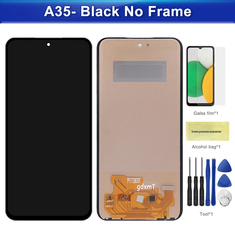 Screen for Samsung Galaxy A35 A356B A356B/DS Lcd Display Digital Touch Screen with Frame for Samsung Galaxy A35 Replacement Samsung phone repair parts