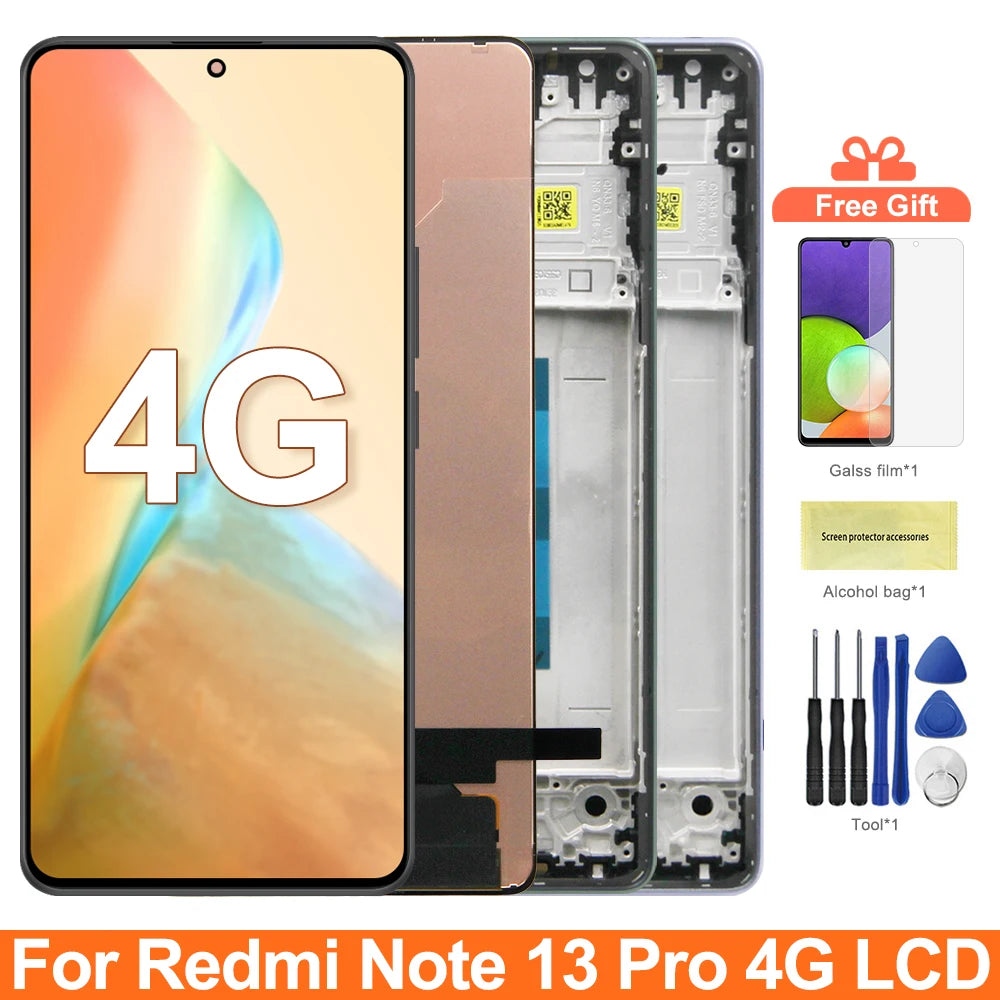 Screen for Xiaomi Redmi Note 13 Pro 4G 23117RA68G 2312FPCA6G Lcd Display Digital Touch Screen for Redmi Note 13 Pro 4G Assembly Xiaomi phone repair parts