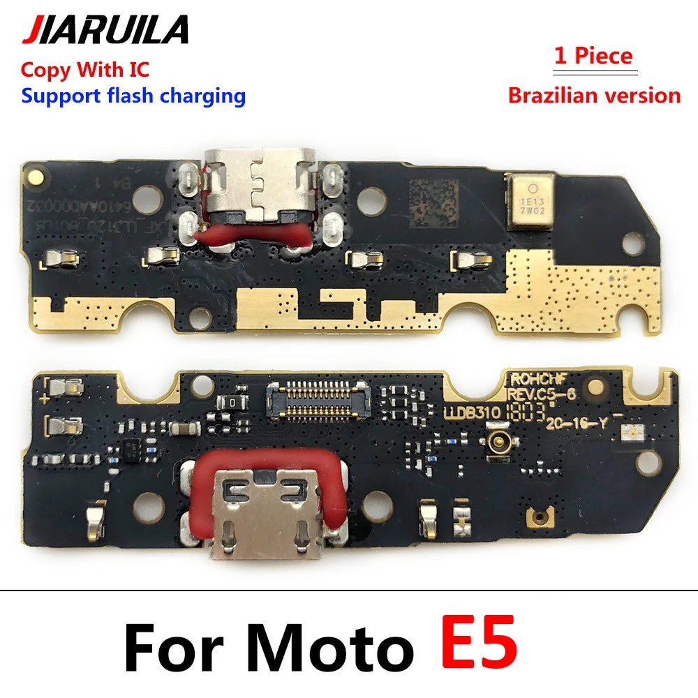 10Pcs, USB Charging Board Connector Port Dock Flex Cable For Moto E20 E30 E22 E13 E14 E32 E5 E6 E6s E6i E7i E7 Plus Power Play Motorola phone repair parts
