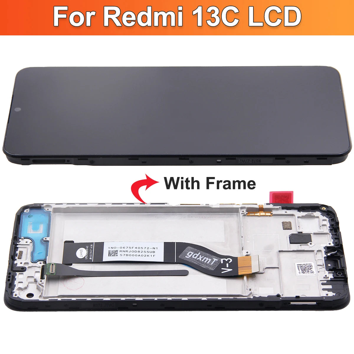 6.74''IPS For Xiaomi Redmi 13C LCD Display Screen Touch Panel Digitizer For Xiaomi Redmi 13C With Frame Replacement Parts Xiaomi phone repair parts