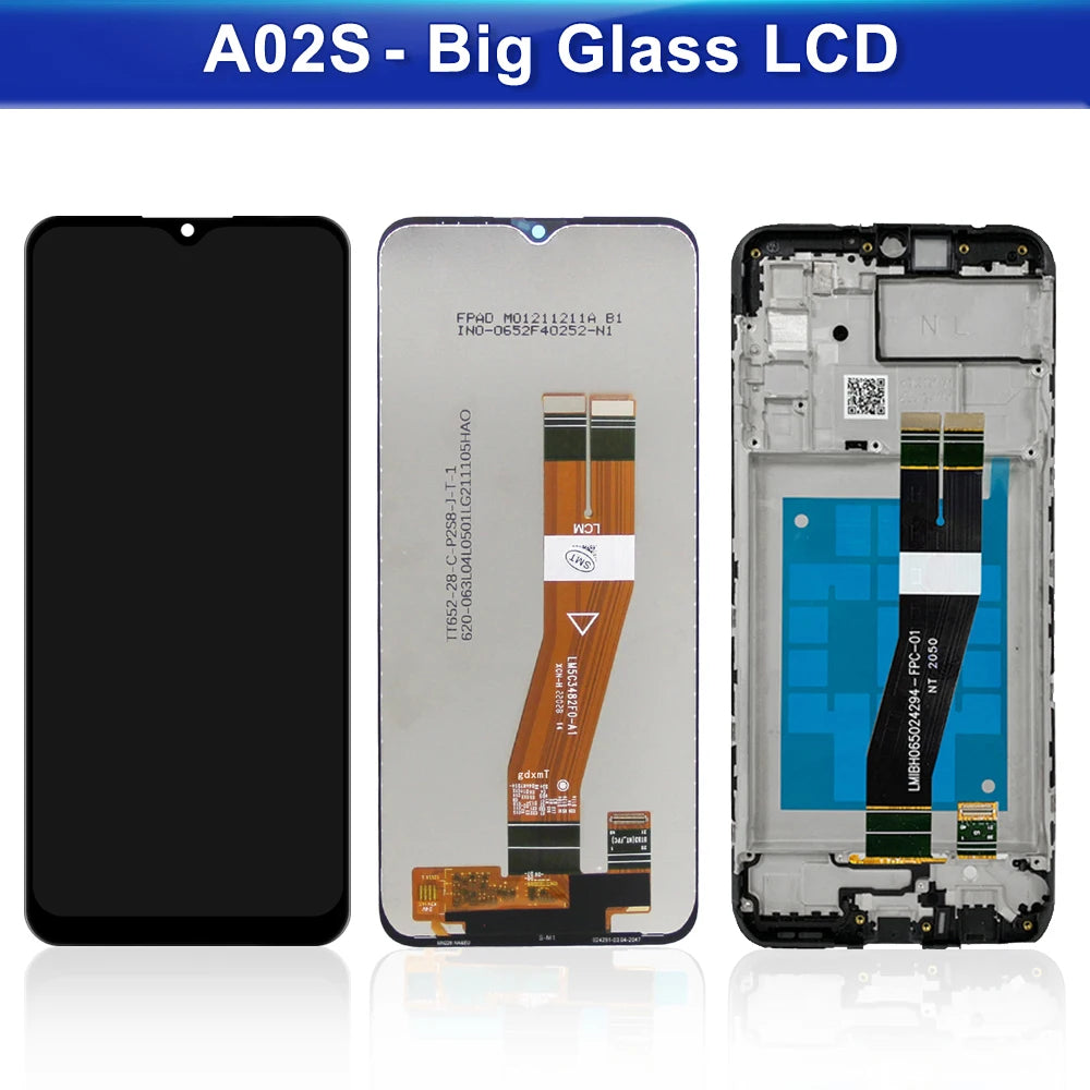 A02S Display Screen With Frame for Samsung Galaxy A02s SM-A025F/DS A025G/DS Display Touch Screen Digitizer Assembly Replacement Samsung phone repair parts