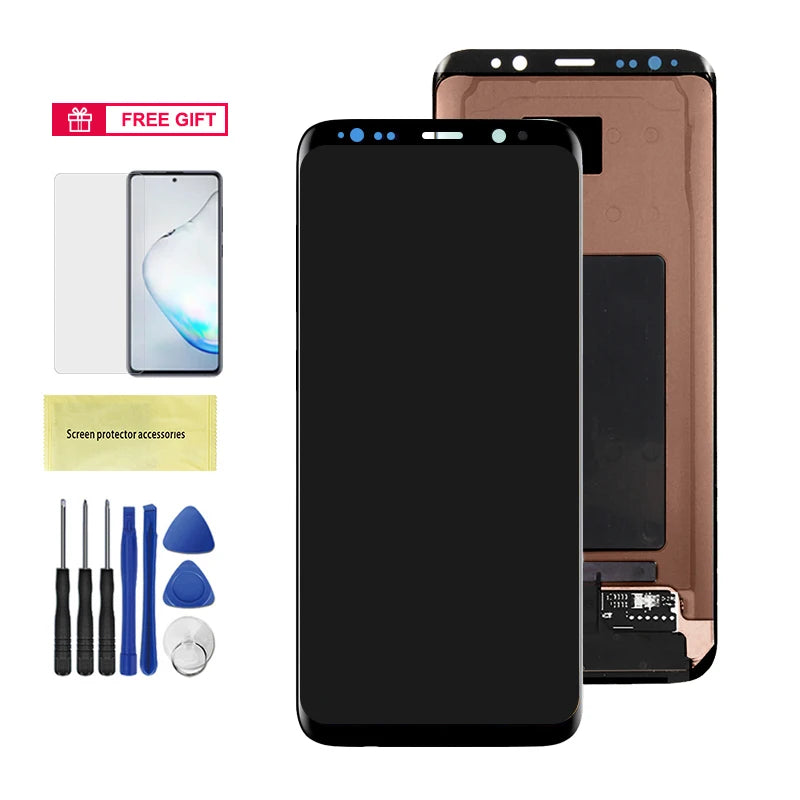 Super AMOLED Screen for Samsung Galaxy S8 Plus Lcd Display Digital Touch Screen with Frame Assembly for Samsung Galaxy S8+ G955F Samsung phone repair parts