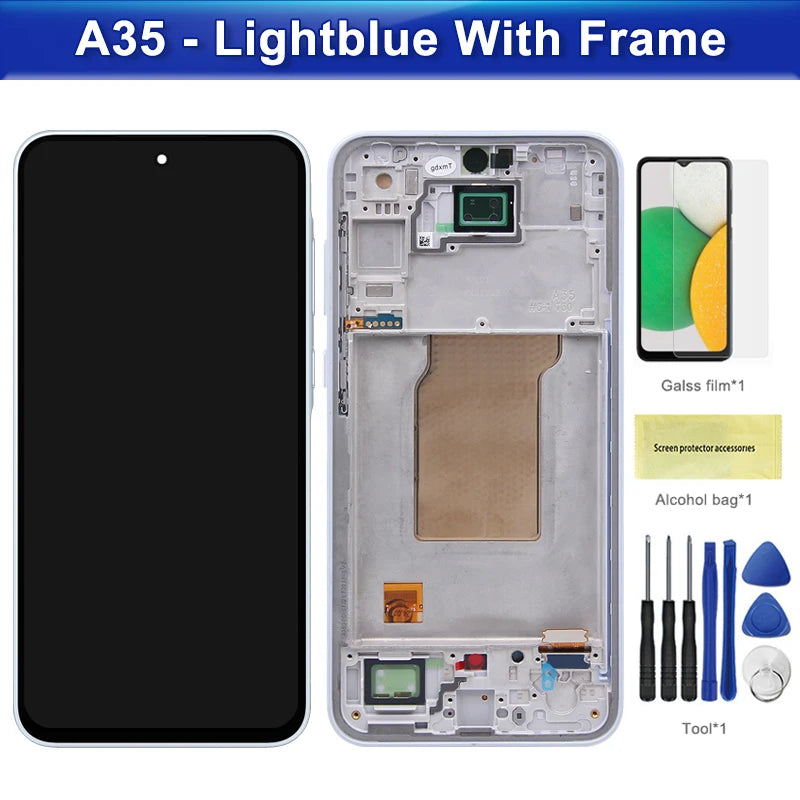 Screen for Samsung Galaxy A35 A356B A356B/DS Lcd Display Digital Touch Screen with Frame for Samsung Galaxy A35 Replacement Samsung phone repair parts