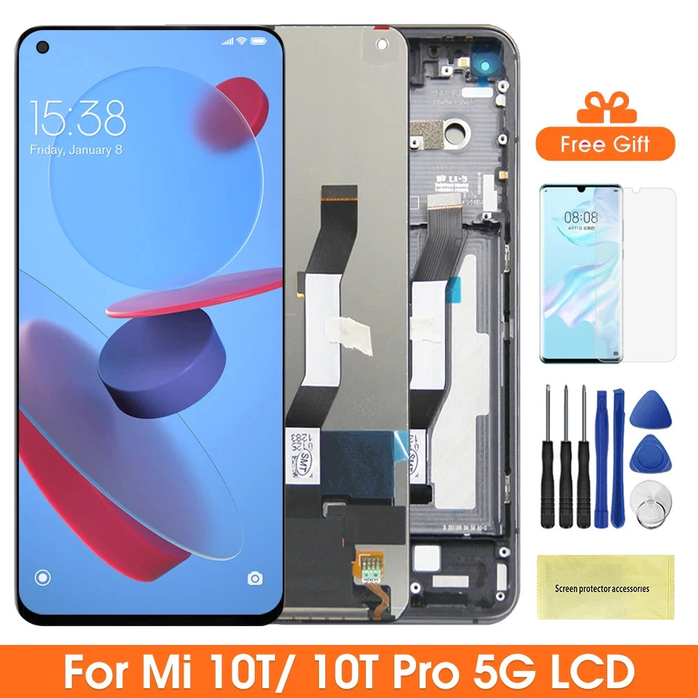 Screen for Xiaomi Mi 10T Pro 5G Lcd Display Digital Touch Screen With Frame Assembly for Xiaomi Mi 10T 5G M2007J3SY Replacement Xiaomi phone repair parts