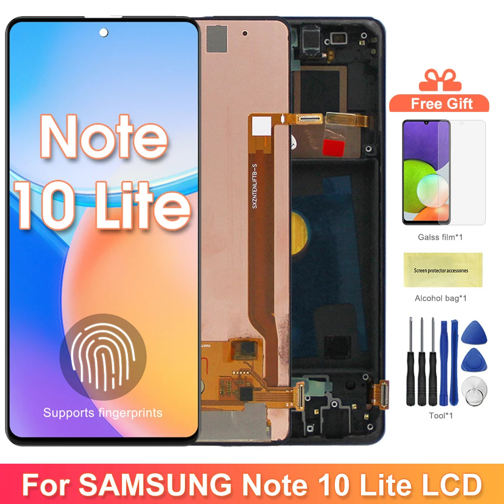 6.7'' Super AMOLED Note 10 Lite Lcd, For Samsung Galaxy Note 10 Lite N770 N770F Lcd Lcd Display Touch Screen Digitizer Parts Samsung phone repair parts