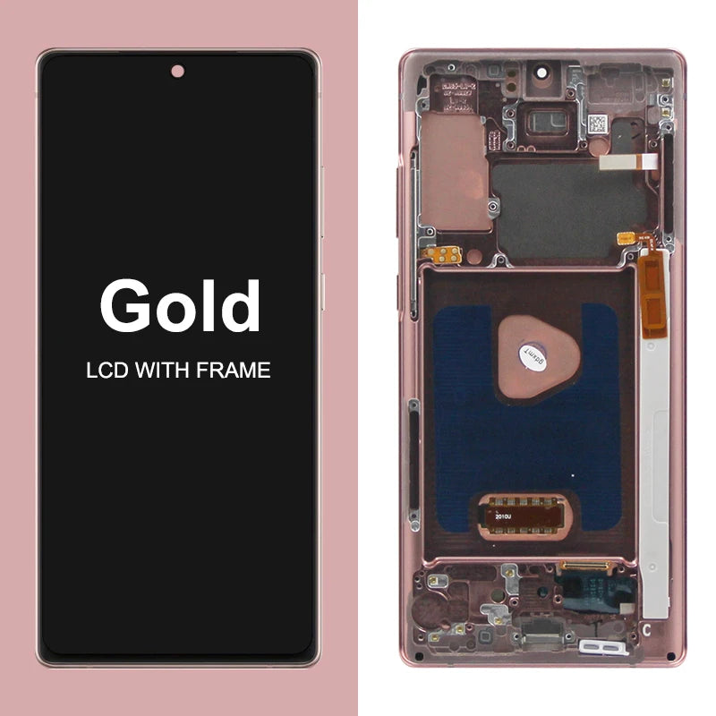 Note20 Screen for Samsung Galaxy Note 20 N980F Lcd Display + Touch Screen with Frame Assembly Support S Pen Fingerprint Read Samsung phone repair parts