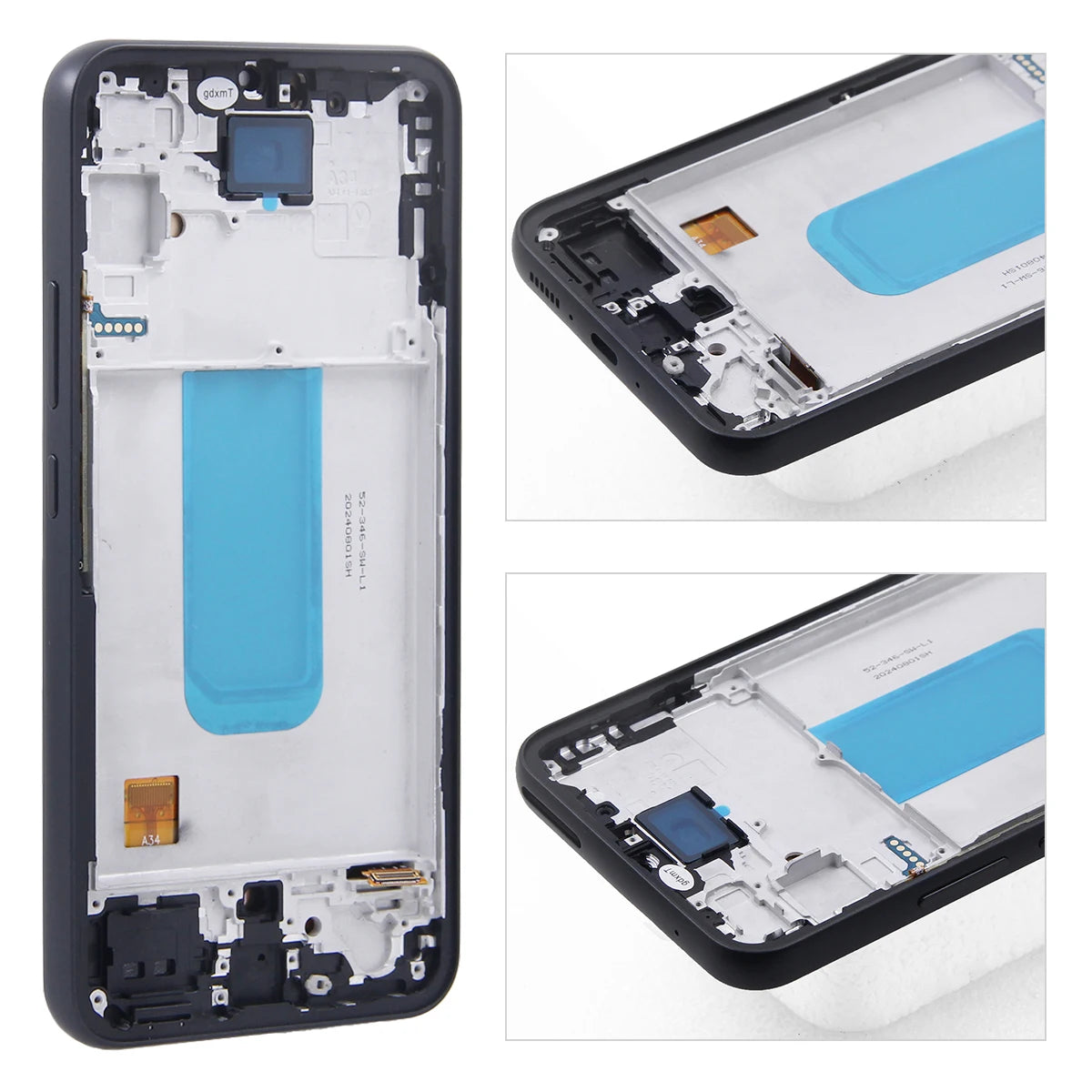 Super AMOLED Screen for Samsung Galaxy A34 A346B A346B/DS Lcd Dispaly Digital Touch Screen with Frame for Samsung A34 Assembly Samsung phone repair parts