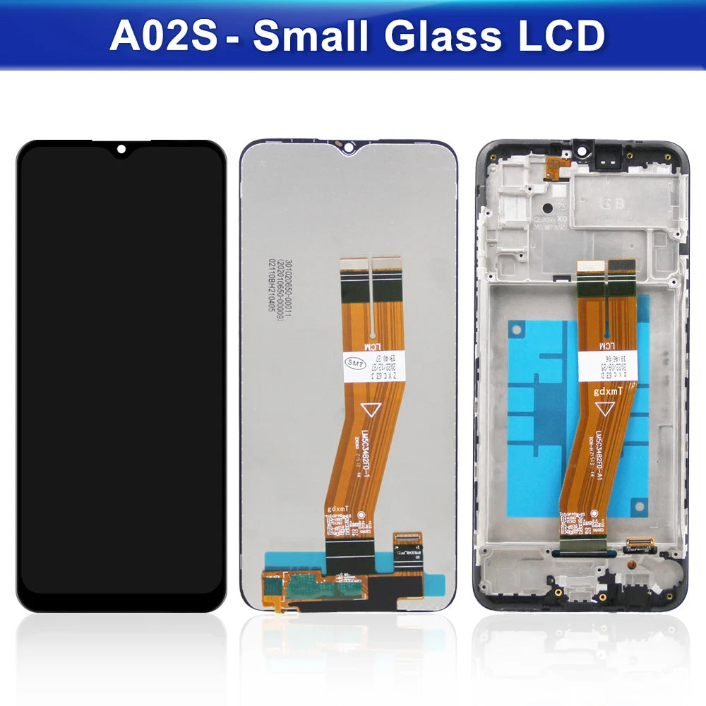 A02S Display Screen With Frame for Samsung Galaxy A02s SM-A025F/DS A025G/DS Display Touch Screen Digitizer Assembly Replacement Samsung phone repair parts